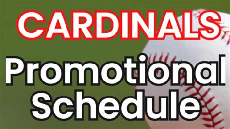 cardinals promo schedule